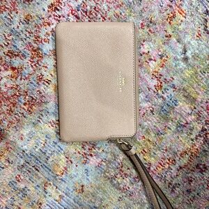 Coach Beige Wristlet